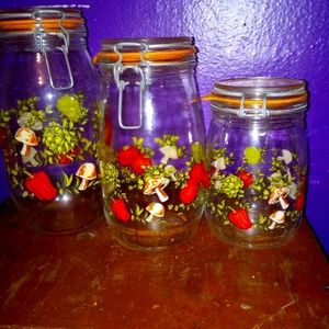 VINTAGE GLASS JAR CANISTER SET